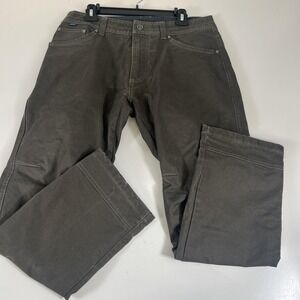 Kuhl Hot Rydr Pants Mens 33x28 Gray Flannel Lined Straight Workwear Casual